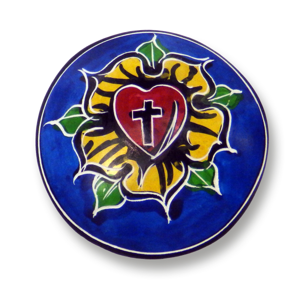 Briefbeschwerer "Lutherrose" - blau