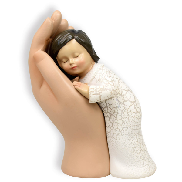 Skulpture "Mädchen in Hand" - groß