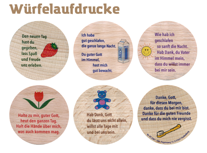 Gebetswürfel "Morgengebete"