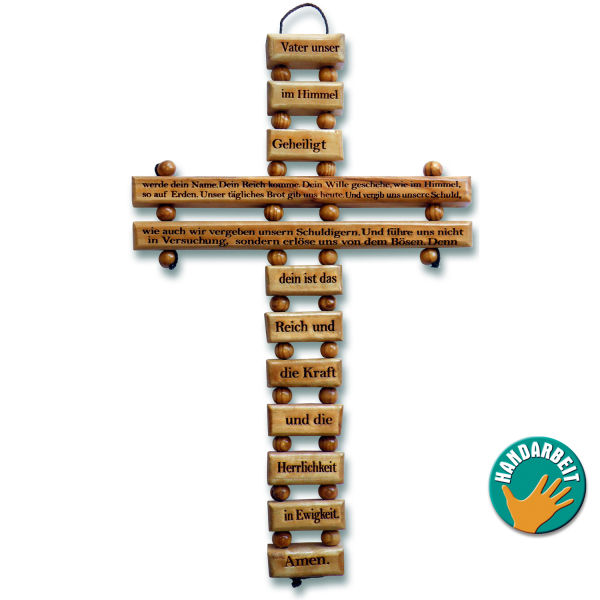 Holzkreuz "Vater Unser" - 14 x 22 cm Holzkreuz "Vater Unser" - 14 x 22 cm