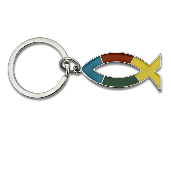 Schlüsselanhänger Ichthys - Regenbogen