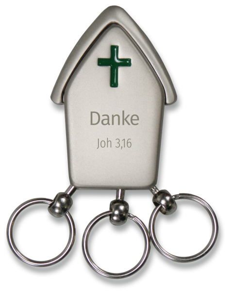 Schlüsselanhänger "Kirche" - Metall