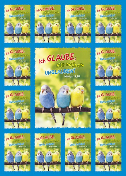 Postkartenserie "Ich glaube: hilf meinem Unglauben!" Motiv Vögel (4er Pack)