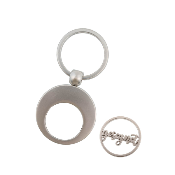 Schlüsselanhänger "gesegnet" - mit Einkaufswagenchip