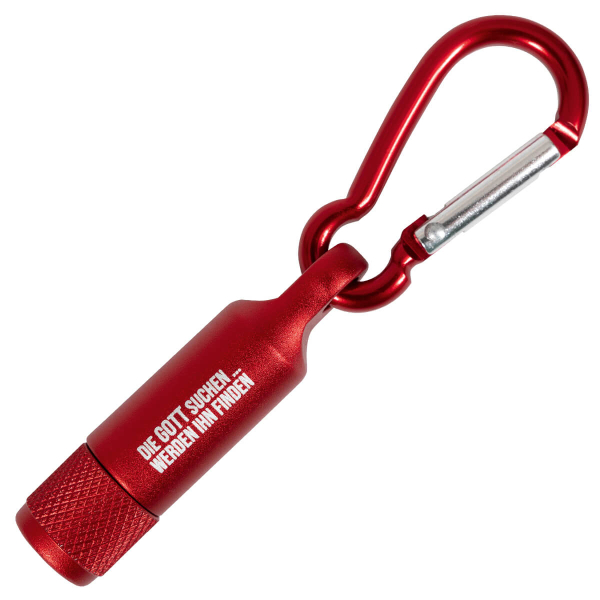 Mini Taschenlampe Karabiner "Die Gott suchen... werden ihn finden"