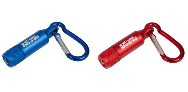 Mini Taschenlampe Karabiner "Die Gott suchen... werden ihn finden"