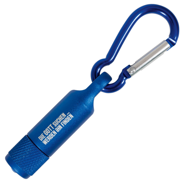 Mini Taschenlampe Karabiner "Die Gott suchen... werden ihn finden"