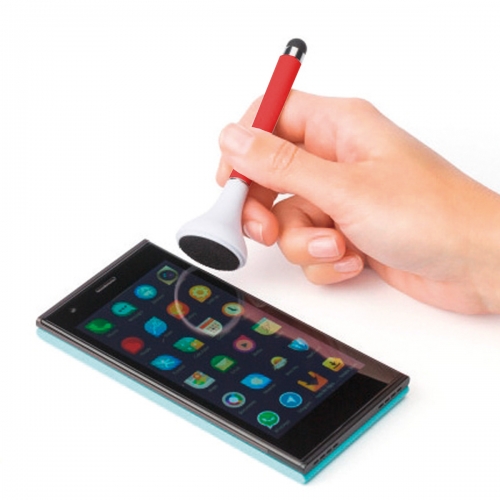 Kugelschreiber "Florenz" - Touchpen mit Bildschirmreiniger - Schwarz