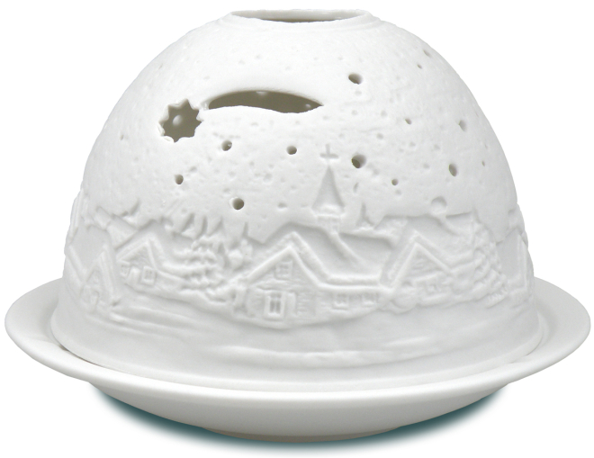 Windlicht "Dorf in Schneelandschaft"