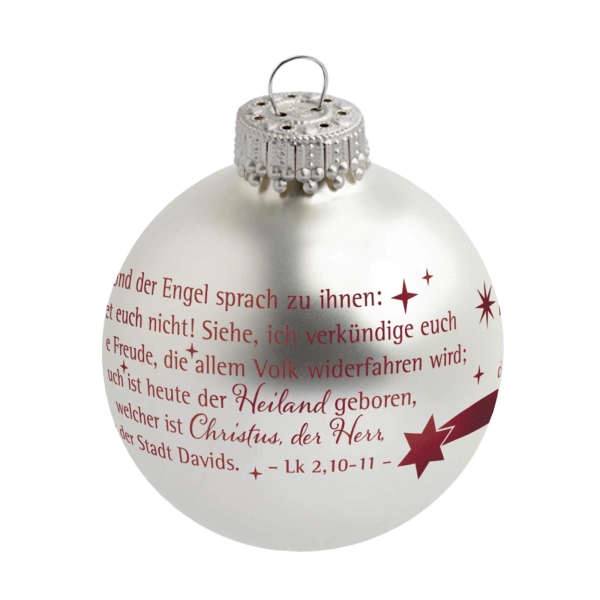 Christbaumkugel - Und der Engel sprach ... silberfarben