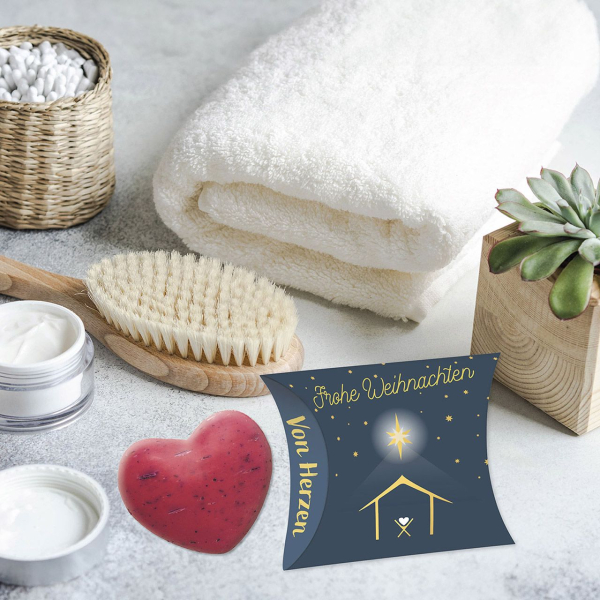 Schafmilchseife "Herz" - Frohe Weihnachten Schafmilchseife "Herz" - Frohe Weihnachten