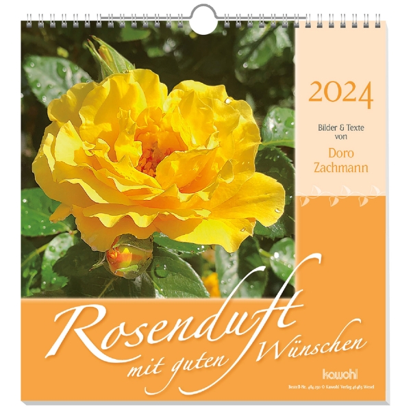 Kalender-Rosenduft mit guten Wünschen 2024