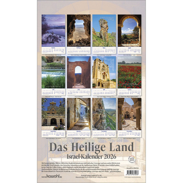 Wandkalender-Das Heilige Land 2026 Wandkalender-Das Heilige Land 2026