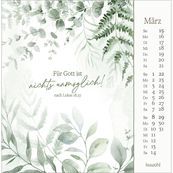 Kalender-Vor dich bring ich, was mich bewegt 2026