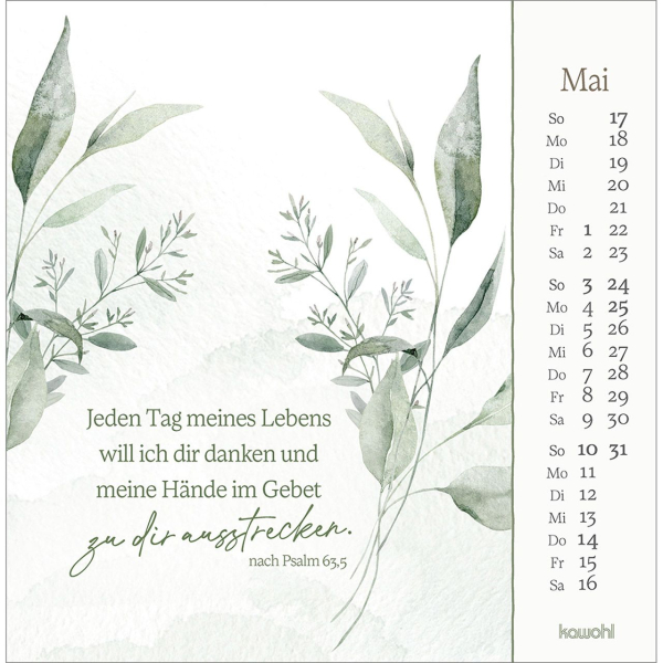 Kalender-Vor dich bring ich, was mich bewegt 2026