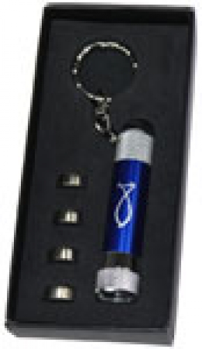 Schlüsselanhänger "Taschenlampe LED" - blau