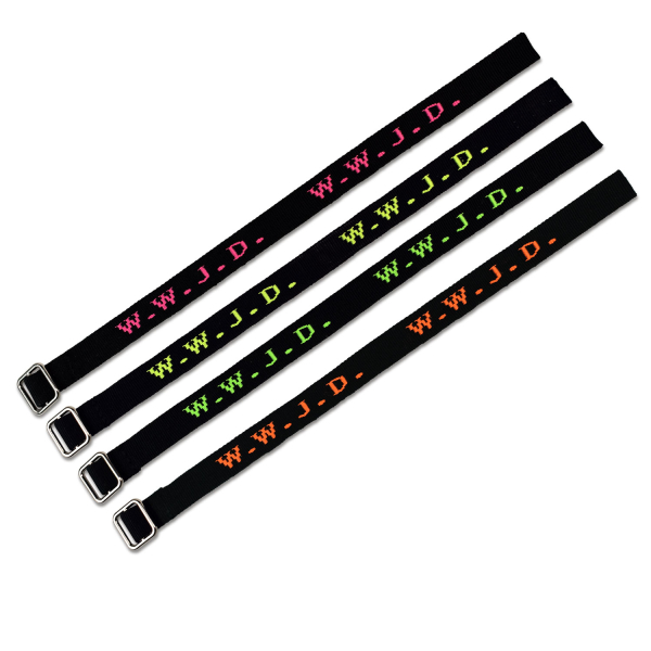 Gewebtes Armband - W.W.J.D. - Neonschrift