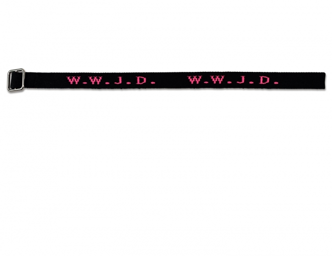 Gewebtes Armband - W.W.J.D. - Neonschrift