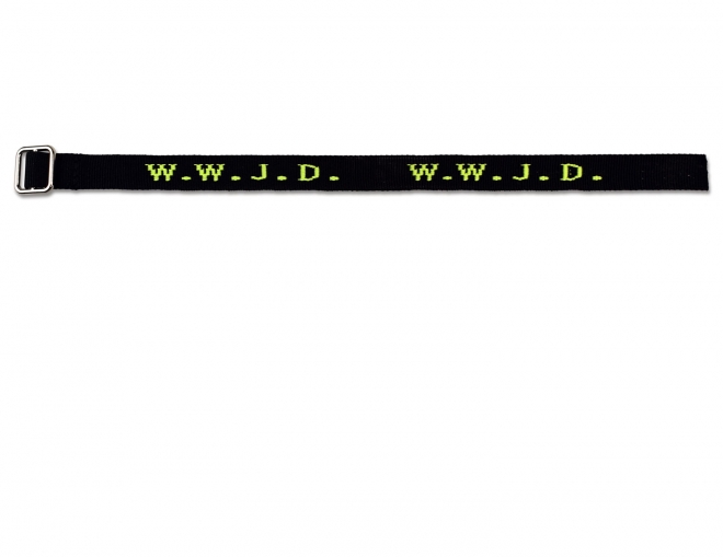 Gewebtes Armband - W.W.J.D. - Neonschrift