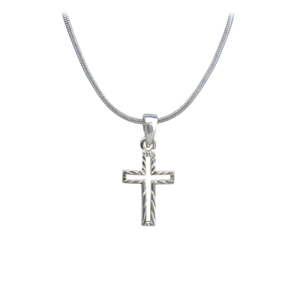 Schlangenhalskette "Kreuz" - 925er Sterlingsilber