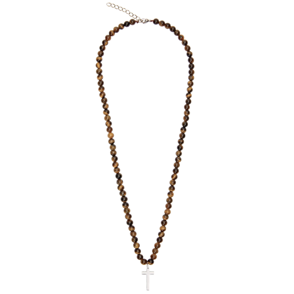 Herren-Halskette mit Edelsteinperlen