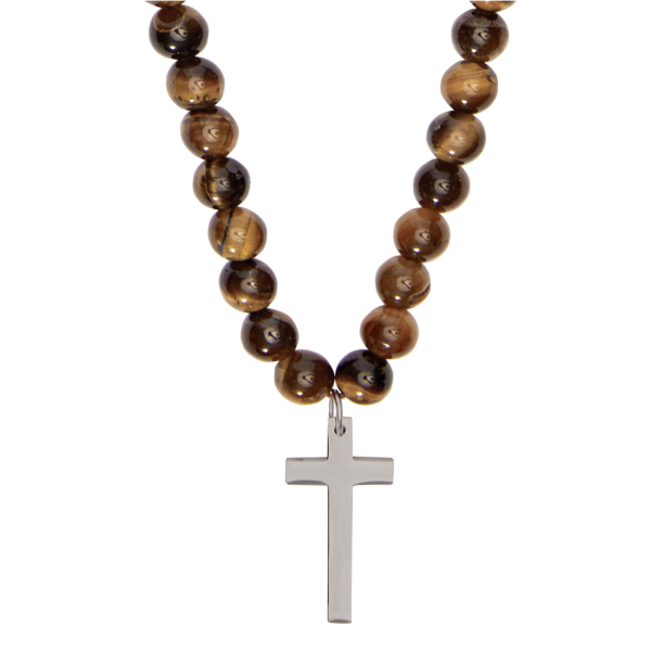 Herren-Halskette mit Edelsteinperlen