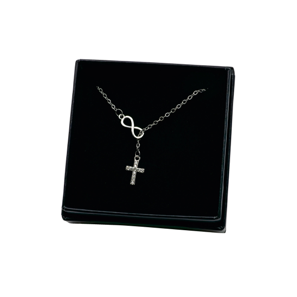 Halskette - Kreuz mit Unendlichkeitssymbol