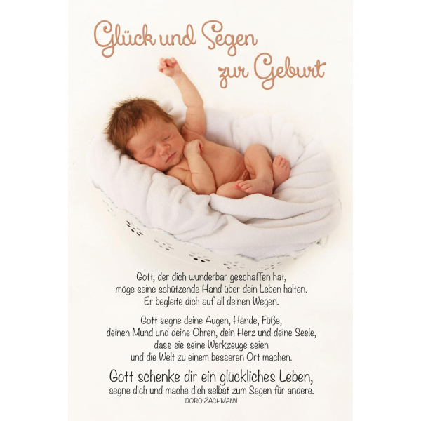 Faltkarte "Glück und Segen zur Geburt"
