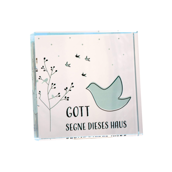 Glas Deko - Gott segne dieses Haus