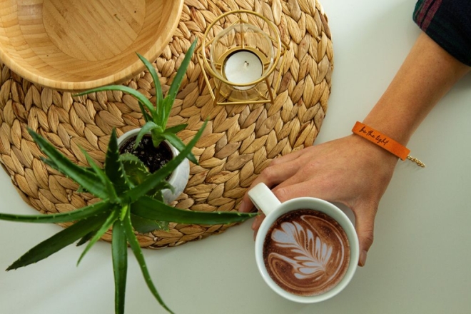 Lederarmband "be the light"