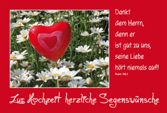 Anlass-Faltkarte "Zur Hochzeit herzliche Segenswünsche"