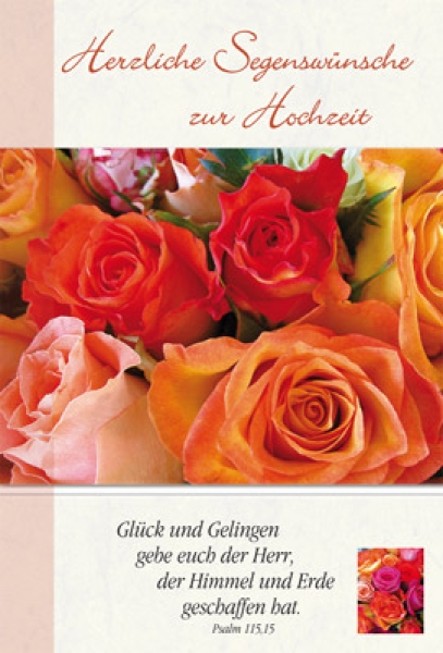 Anlass-Faltkarte "Herzliche Segenswünsche zur Hochzeit"