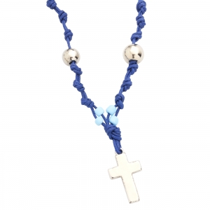 Halskette "Kreuz" mit Textilband