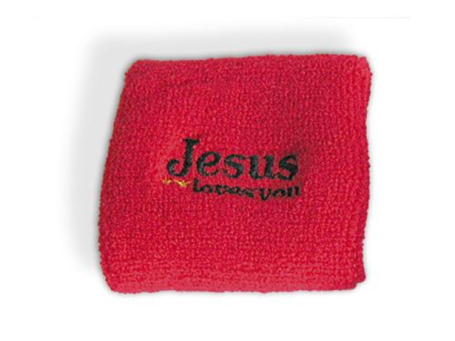 Schweißband "Jesus Loves You" - rot