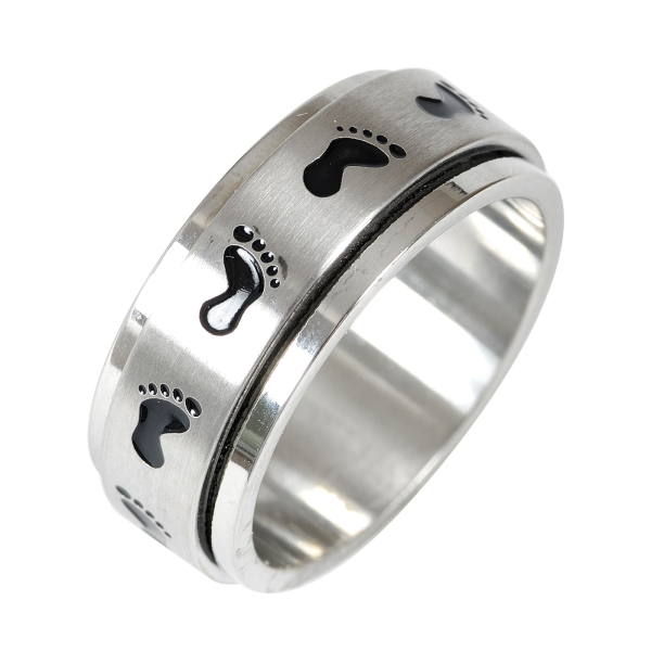 Ring "Footprints"-Edelstahl