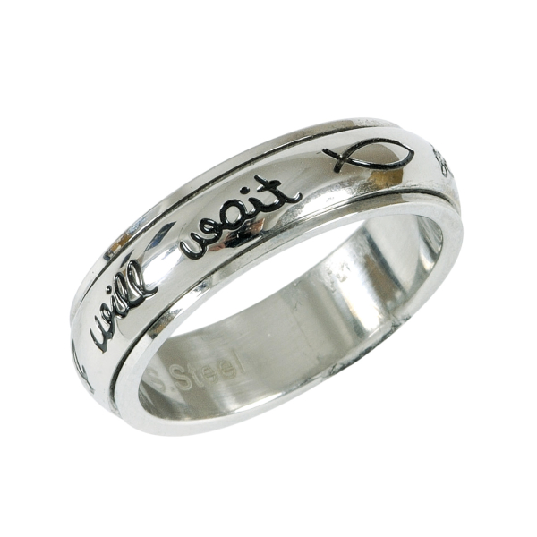 Ring "I will wait for my beloved"-Edelstahl