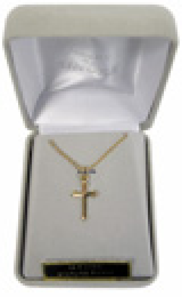 Halskette "Kreuz" - Messing/14K vergoldet