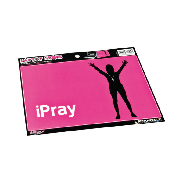 Laptop-Aufkleber "iPray" - pink