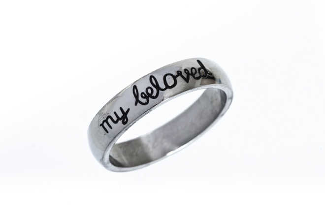 Ring "I will wait for my beloved" - Edelstahl