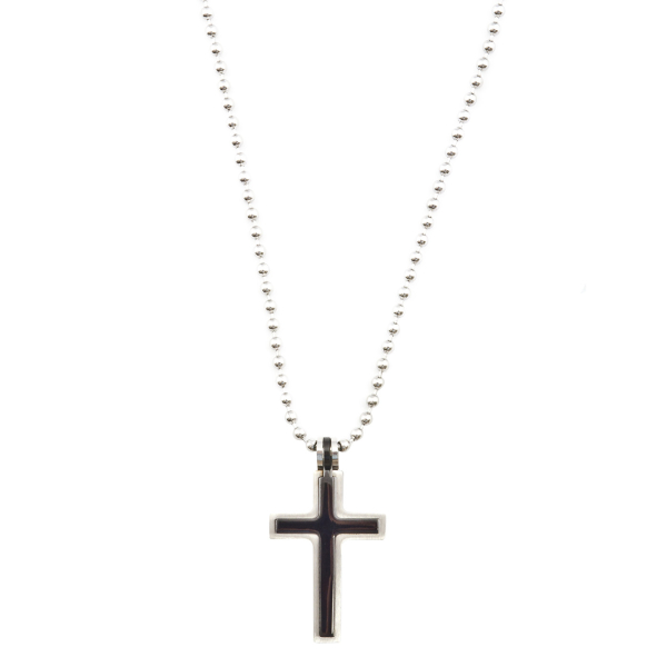 Edelstahlkette mit Anhänger Kreuz