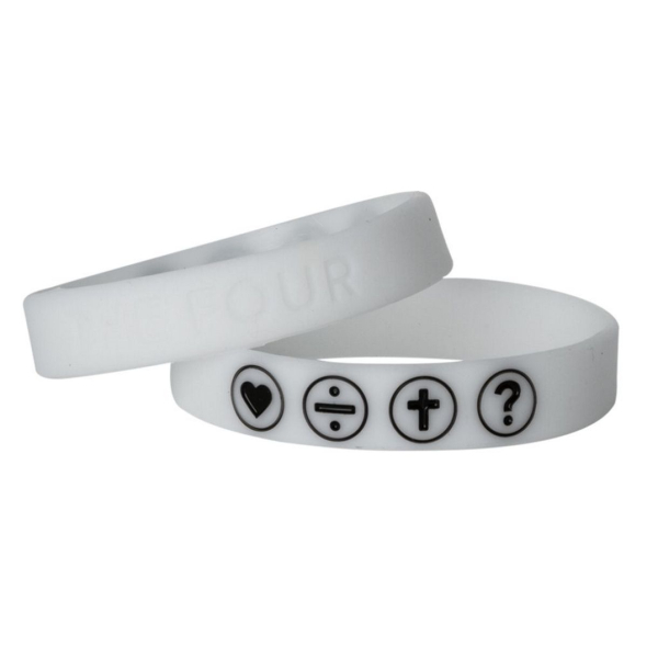 The Four Armband - weiß/fluoriszierend 15 cm (ideal für Kinder)