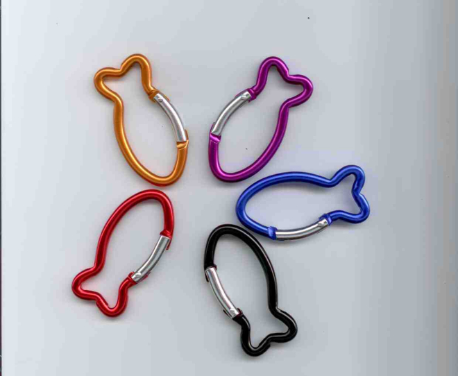 Schlüsselanhänger "Karabiner Fisch" - 5er Set (Set 2)