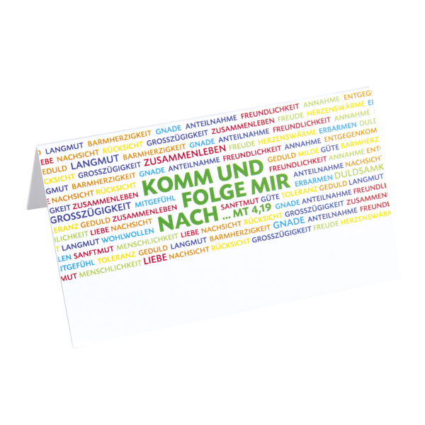 Tischkarten "Komm und folge mir nach" - 12er Set
