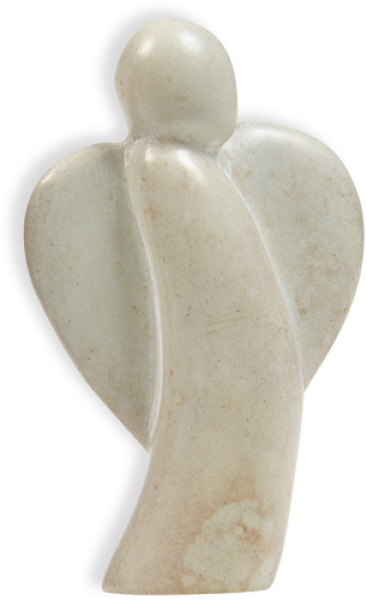 Figur Schutzengel "begleitend" - naturfarben