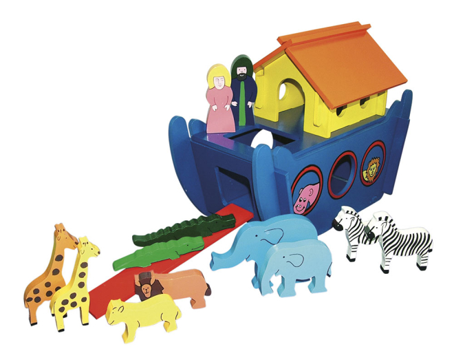Holzspielzeug - Arche Noah mit Tieren