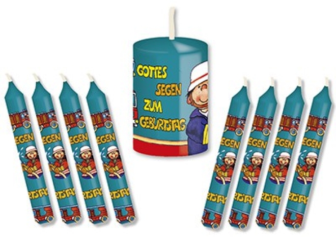 Geburtstags-Kerzenset Feuerwehr (8 Kerzen)