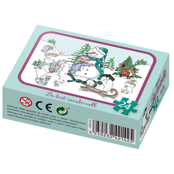 Mini-Puzzle "Schneemann" - Du bist wundervoll