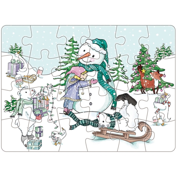 Mini-Puzzle "Schneemann" - Du bist wundervoll