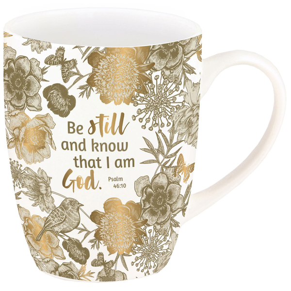 Gold-Tasse "Be still and know that I am god" Gold-Tasse "Be still and know that I am god"