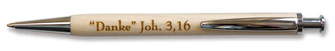 Holz-Kugelschreiber "Danke" - Lasergravur